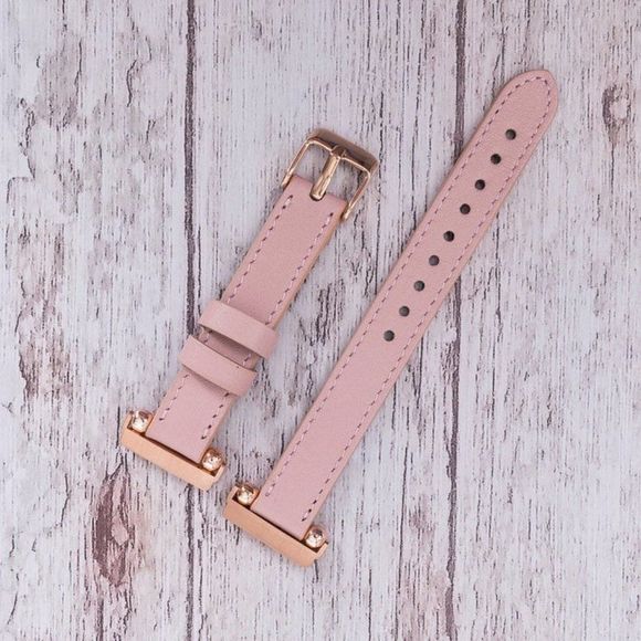 Fitbit Versa 1, 2, 3 & Sense Leather Band Pink - Picture 2 of 6